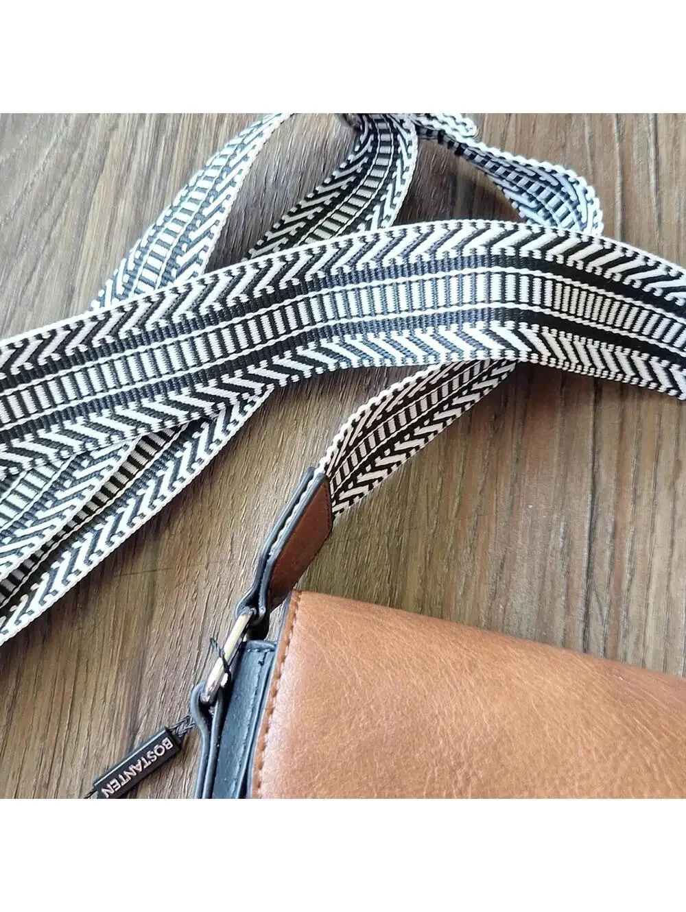 Nwt Bostanten Black And Brown Crossbody Purse